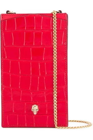 Alexander McQueen Women Phones Cases - Skull chain phone case - Red