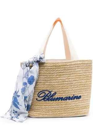MISS BLUMARINE Scarves - Scarf logo-detail beach bag - Neutrals