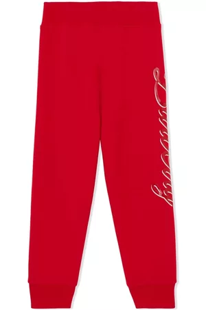 Burberry Script logo-print cotton track trousers - Red
