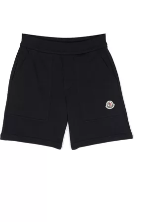 Moncler Logo-patch cotton shorts - Blue