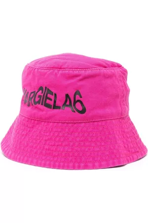 Maison Margiela Girls Hats - Logo-print cotton hat - Pink