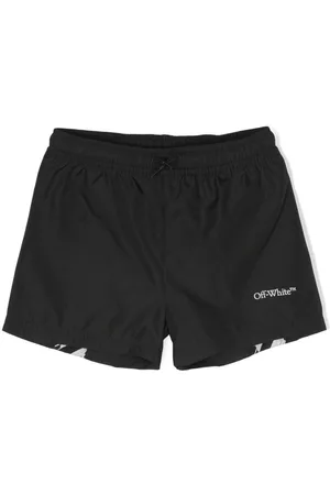 OFF-WHITE Logo-print swim shorts - Black