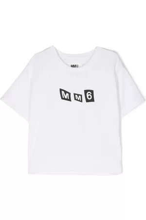 Maison Margiela Girls Short Sleeved T-Shirts - Logo-print short-sleeve T-shirt - White