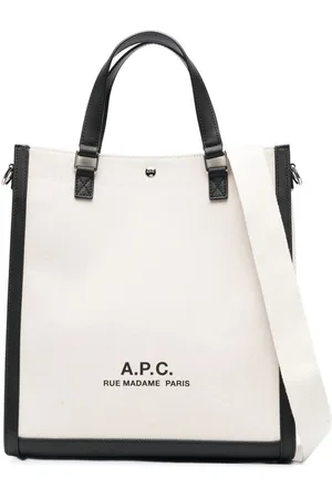 A.P.C. logo-print Leather Tote Bag - Farfetch