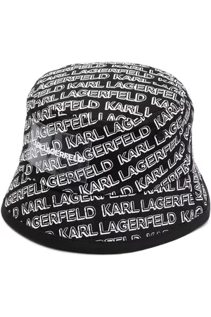 Karl Lagerfeld Girls Hats - All-over-logo bucket hat - Black