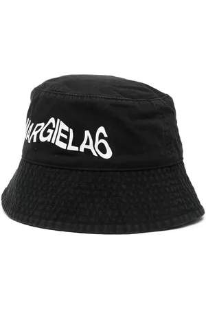 Maison Margiela Girls Hats - Logo-print cotton hat - Black