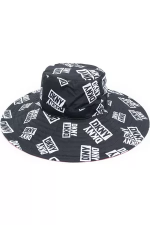DKNY Girls Hats - All-over logo-print sun hat - Black