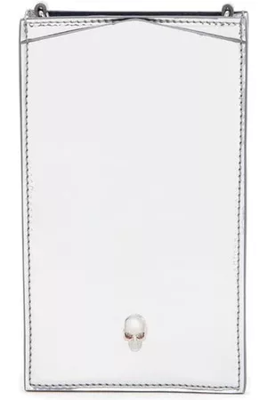 Alexander McQueen Women Phones Cases - Skull-appliqué phone case - Silver