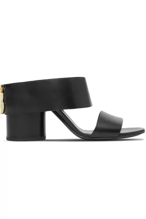Burberry Women Heeled Sandals - Monogram-motif block-heel sandals - Black