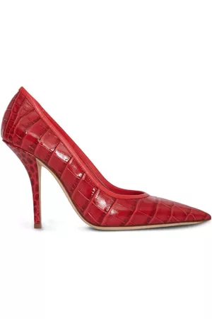 Burberry Women High Heels - Crocodile-embossed pointed toe pumps - Red