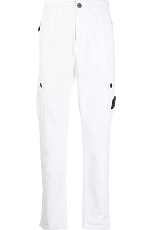 Stone Island Compass-motif trousers - White
