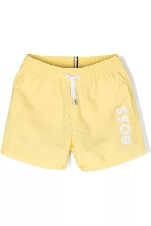 HUGO BOSS Swim Shorts - Logo-print swim shorts - Yellow