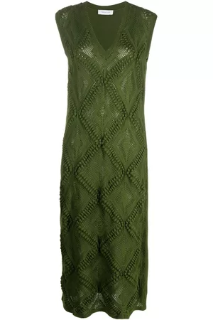 Fabiana Filippi Women Knitted Dresses - Crochet knitted midi dress - Green