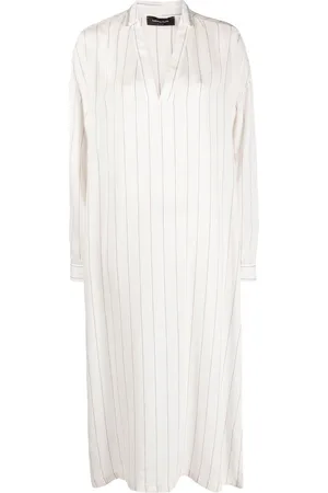 Fabiana Filippi Striped long-sleeved kaftan dress