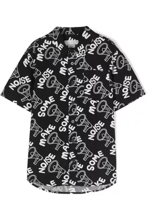 Stella McCartney Boys Short sleeved Shirts - Short-sleeve cotton shirt - Black