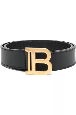 Balmain Belts - Logo-buckle leather belt - Black