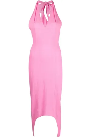 Patou Asymmetric hem halterneck dress
