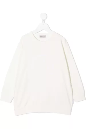 Moncler Girls Hoodies - Logo print sweatshirt - White