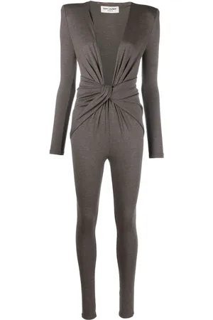 Saint Laurent Twist-detail V-neck jumpsuit
