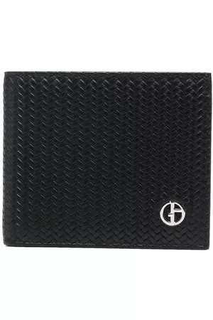 Armani Logo-plaque leather wallet - Black