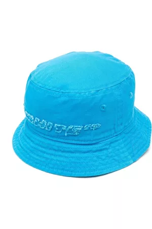 OFF-WHITE Boys Hats - Frayed logo bucket hat - Blue