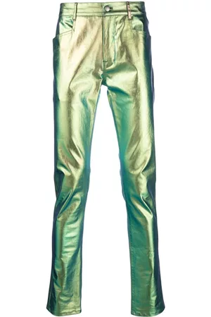 Rick Owens Men Skinny Pants - Metallic-effect trousers - Blue