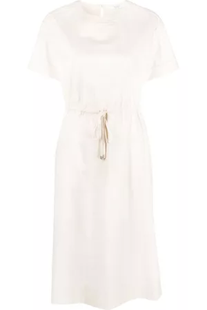 PESERICO SIGN Tie-front short-sleeved dress - Neutrals