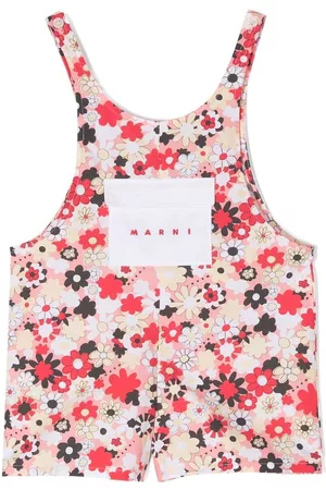 Marni All-over floral print dungarees - Pink