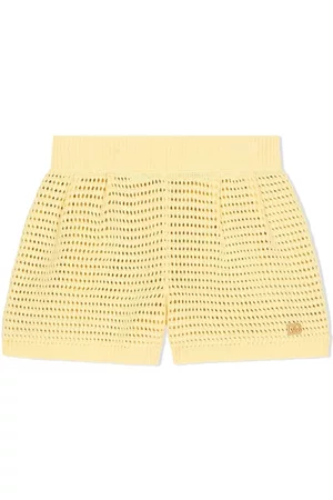 Dolce & Gabbana Girls Shorts - Knitted cotton shorts - Yellow