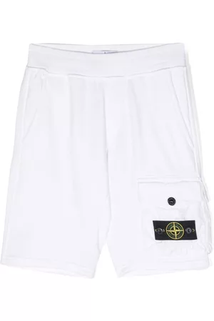 Stone Island Boys Bermudas - Logo patch bermuda shorts - V0001 WHITE