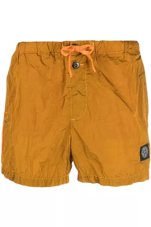Stone Island Men Swim Shorts - Logo-patch swim shorts - Orange