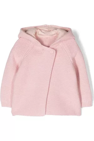 Stella McCartney Jackets - Button-up hooded knitted jacket - Pink
