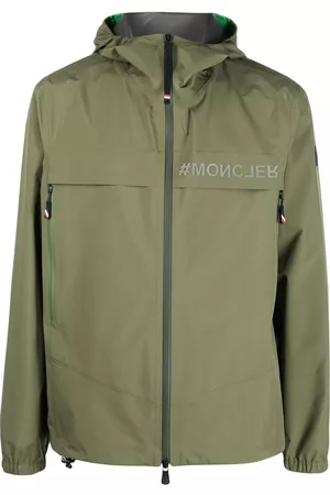 Moncler Men Sports Jackets - Logo-print jacket - Green