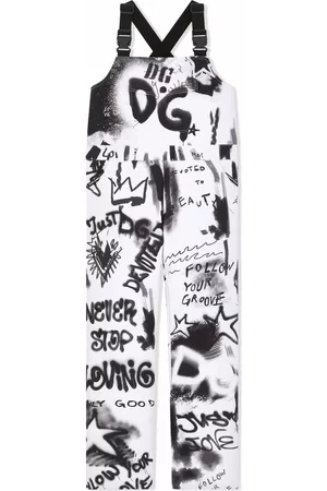 Dolce & Gabbana Boys Ski Suits - Graffiti-print ski trousers - Black