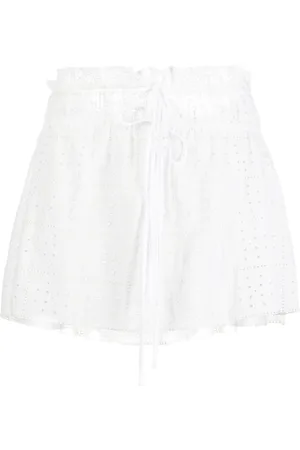 Ganni Broderie anglaise organic cotton miniskirt