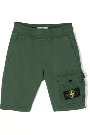 Stone Island Compass-motif cotton shorts - Green