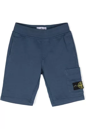 Stone Island Logo patch cargo shorts - Blue