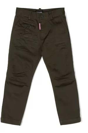 Dsquared2 Logo-tag chino trousers - Green