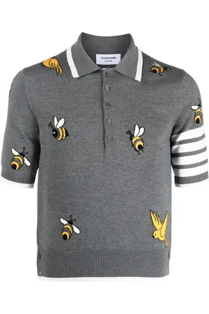 Thom Browne 4-Bar intarsia-knit polo shirt