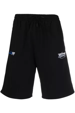 OFF-WHITE Men Sports Shorts - Exact Opp Skate cotton track shorts - 1001 BLACK WHITE