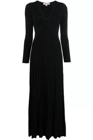 Michael Kors Pleated V-neck midi dress - Black