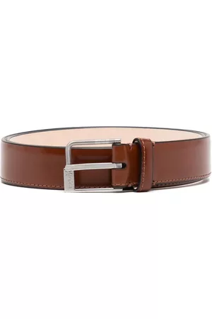 Maison Margiela Belts - Square-buckle leather belt - Brown