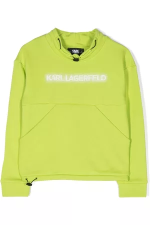 Karl Lagerfeld Boys Hoodies - Logo-print drawstring sweatshirt - Green