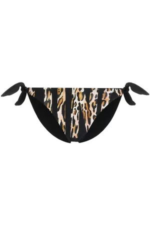 Moschino Women Bikini Bottoms - Cheetah-print bikini bottom - Black