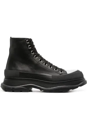 ALEXANDER MCQUEEN Tread Slick Exaggerated-Sole Canvas Boots for Men