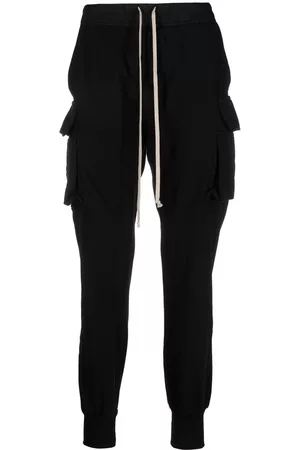 Rick Owens Men Sports Pants - Creatch cotton tracksuit pants - Black