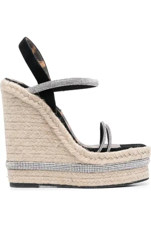 Philipp Plein Crystal-embellished 145mm wedge sandals