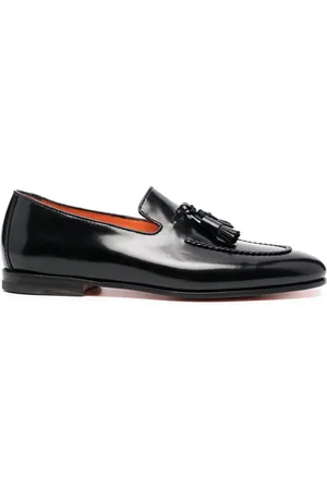 santoni Leather tassel-detail loafers