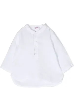 Il gufo Long-sleeve linen-blend shirt