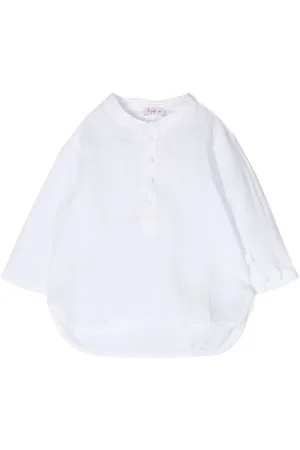 Il gufo Linen-blend long-sleeve shirt